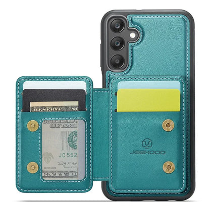JEEHOOD J05 For Samsung Galaxy A25 5G (Global) (161.0 x 76.5 x 8.3mm) Case Card Holder Kickstand Leather+TPU Phone Cover