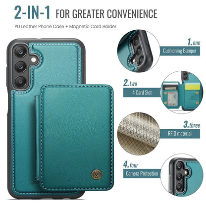 JEEHOOD J05 For Samsung Galaxy A25 5G (Global) (161.0 x 76.5 x 8.3mm) Case Card Holder Kickstand Leather+TPU Phone Cover