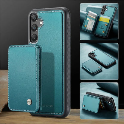 JEEHOOD J05 For Samsung Galaxy A25 5G (Global) (161.0 x 76.5 x 8.3mm) Case Card Holder Kickstand Leather+TPU Phone Cover