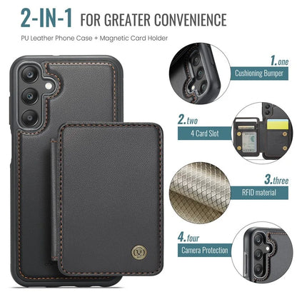 JEEHOOD J05 For Samsung Galaxy A25 5G (Global) (161.0 x 76.5 x 8.3mm) Case Card Holder Kickstand Leather+TPU Phone Cover