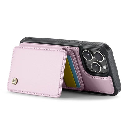 JEEHOOD J05 For iPhone 16 Pro Max Case Card Holder Kickstand Leather+TPU Phone Cover