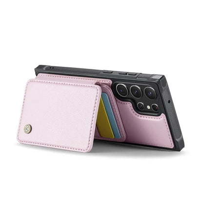 JEEHOOD J05 For Samsung Galaxy S23 Ultra Case Card Holder Kickstand Leather+TPU Phone Cover