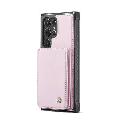 JEEHOOD J05 For Samsung Galaxy S23 Ultra Case Card Holder Kickstand Leather+TPU Phone Cover