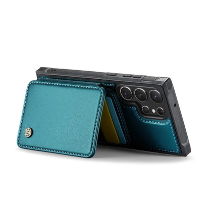 JEEHOOD J05 For Samsung Galaxy S23 Ultra Case Card Holder Kickstand Leather+TPU Phone Cover