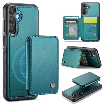 JEEHOOD J05 For Samsung Galaxy A15 4G / 5G Case Card Holder Kickstand Leather+TPU Phone Cover