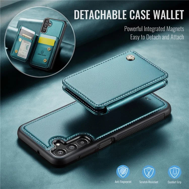 JEEHOOD J05 For Samsung Galaxy A15 4G / 5G Case Card Holder Kickstand Leather+TPU Phone Cover