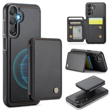 JEEHOOD J05 For Samsung Galaxy A15 4G / 5G Case Card Holder Kickstand Leather+TPU Phone Cover