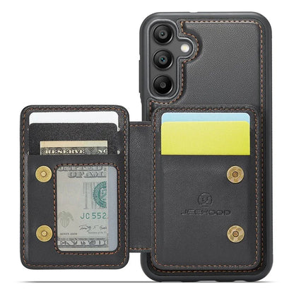 JEEHOOD J05 For Samsung Galaxy A15 4G / 5G Case Card Holder Kickstand Leather+TPU Phone Cover