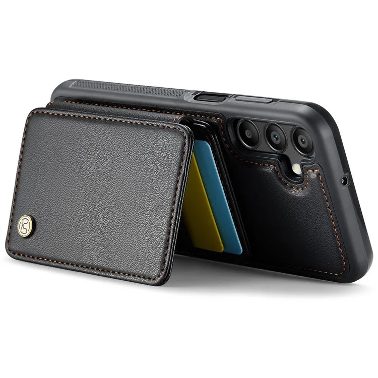 JEEHOOD J05 For Samsung Galaxy A15 4G / 5G Case Card Holder Kickstand Leather+TPU Phone Cover