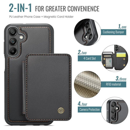 JEEHOOD J05 For Samsung Galaxy A15 4G / 5G Case Card Holder Kickstand Leather+TPU Phone Cover