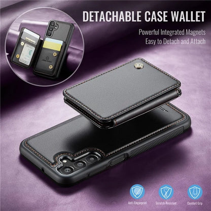 JEEHOOD J05 For Samsung Galaxy A15 4G / 5G Case Card Holder Kickstand Leather+TPU Phone Cover