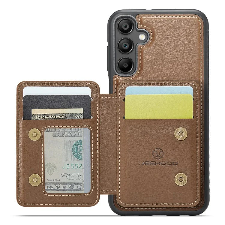JEEHOOD J05 For Samsung Galaxy A15 4G / 5G Case Card Holder Kickstand Leather+TPU Phone Cover