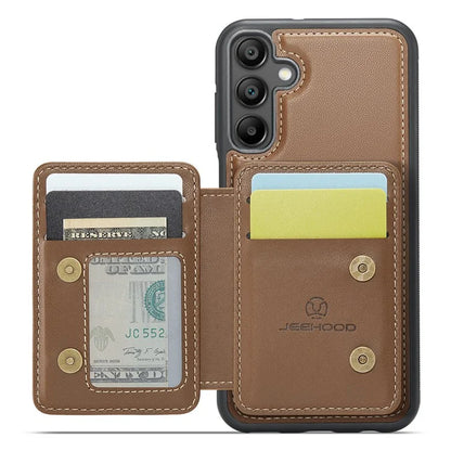 JEEHOOD J05 For Samsung Galaxy A15 4G / 5G Case Card Holder Kickstand Leather+TPU Phone Cover