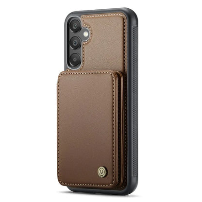 JEEHOOD J05 For Samsung Galaxy A15 4G / 5G Case Card Holder Kickstand Leather+TPU Phone Cover