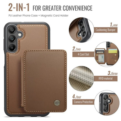 JEEHOOD J05 For Samsung Galaxy A15 4G / 5G Case Card Holder Kickstand Leather+TPU Phone Cover