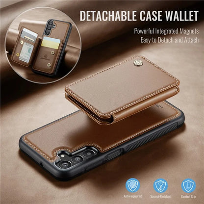JEEHOOD J05 For Samsung Galaxy A15 4G / 5G Case Card Holder Kickstand Leather+TPU Phone Cover