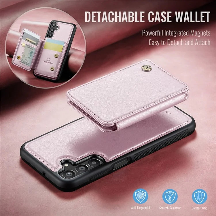 JEEHOOD J05 For Samsung Galaxy A15 4G / 5G Case Card Holder Kickstand Leather+TPU Phone Cover
