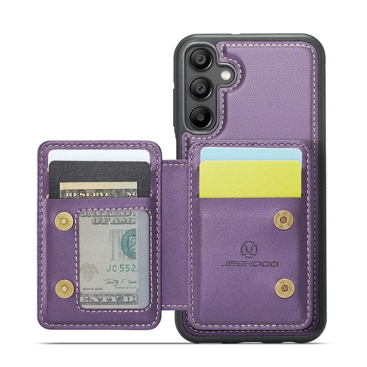 JEEHOOD J05 For Samsung Galaxy A15 4G / 5G Case Card Holder Kickstand Leather+TPU Phone Cover