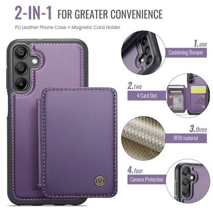 JEEHOOD J05 For Samsung Galaxy A15 4G / 5G Case Card Holder Kickstand Leather+TPU Phone Cover