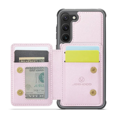 JEEHOOD J05 For Samsung Galaxy S23 Case Card Holder Kickstand Leather+TPU Phone Cover