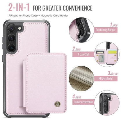 JEEHOOD J05 For Samsung Galaxy S23 Case Card Holder Kickstand Leather+TPU Phone Cover