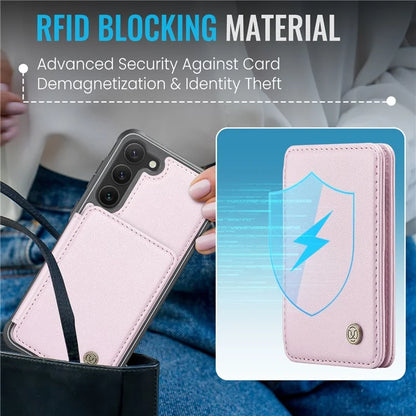 JEEHOOD J05 For Samsung Galaxy S23 Case Card Holder Kickstand Leather+TPU Phone Cover