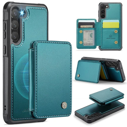 JEEHOOD J05 For Samsung Galaxy S23 Case Card Holder Kickstand Leather+TPU Phone Cover