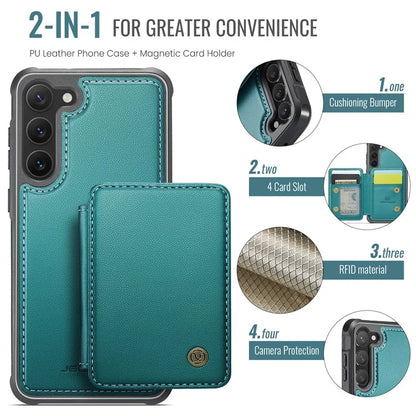 JEEHOOD J05 For Samsung Galaxy S23 Case Card Holder Kickstand Leather+TPU Phone Cover