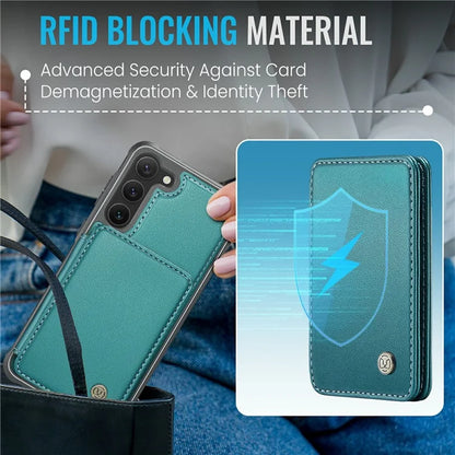 JEEHOOD J05 For Samsung Galaxy S23 Case Card Holder Kickstand Leather+TPU Phone Cover