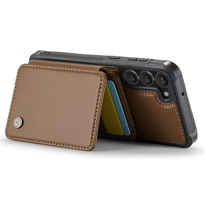 JEEHOOD J05 For Samsung Galaxy S23 Case Card Holder Kickstand Leather+TPU Phone Cover