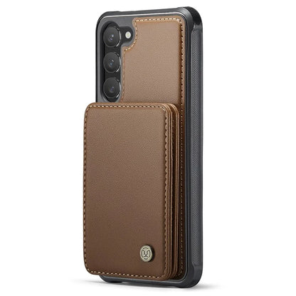 JEEHOOD J05 For Samsung Galaxy S23 Case Card Holder Kickstand Leather+TPU Phone Cover