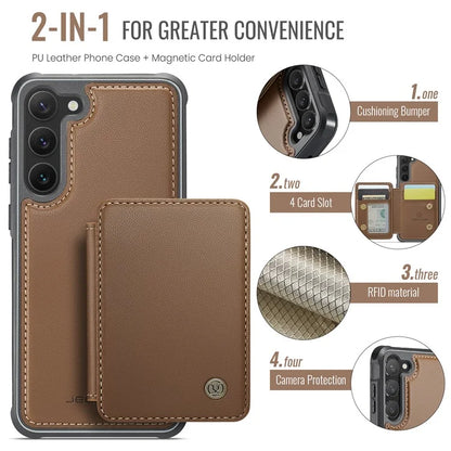 JEEHOOD J05 For Samsung Galaxy S23 Case Card Holder Kickstand Leather+TPU Phone Cover