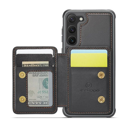 JEEHOOD J05 For Samsung Galaxy S23 Case Card Holder Kickstand Leather+TPU Phone Cover