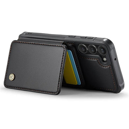 JEEHOOD J05 For Samsung Galaxy S23 Case Card Holder Kickstand Leather+TPU Phone Cover