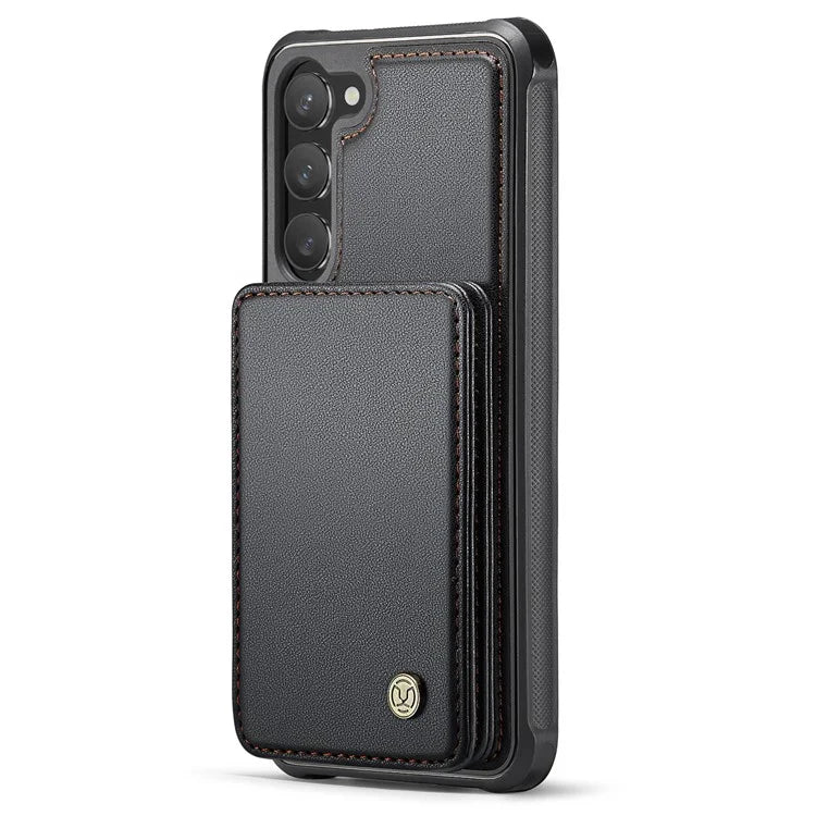 JEEHOOD J05 For Samsung Galaxy S23 Case Card Holder Kickstand Leather+TPU Phone Cover