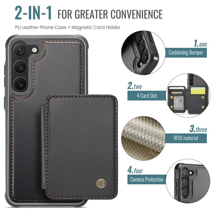 JEEHOOD J05 For Samsung Galaxy S23 Case Card Holder Kickstand Leather+TPU Phone Cover