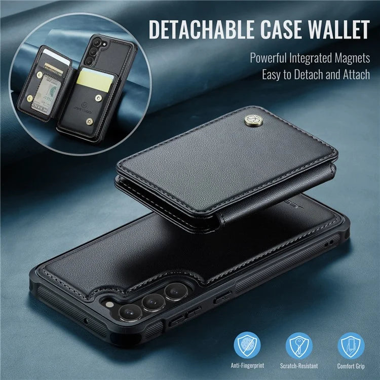JEEHOOD J05 For Samsung Galaxy S23 Case Card Holder Kickstand Leather+TPU Phone Cover