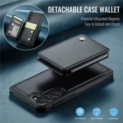 JEEHOOD J05 For Samsung Galaxy S23 Case Card Holder Kickstand Leather+TPU Phone Cover