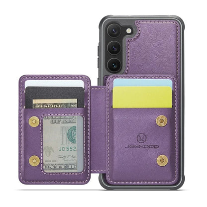JEEHOOD J05 For Samsung Galaxy S23 Case Card Holder Kickstand Leather+TPU Phone Cover