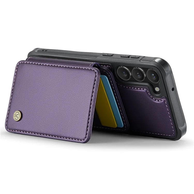 JEEHOOD J05 For Samsung Galaxy S23 Case Card Holder Kickstand Leather+TPU Phone Cover
