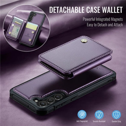 JEEHOOD J05 For Samsung Galaxy S23 Case Card Holder Kickstand Leather+TPU Phone Cover