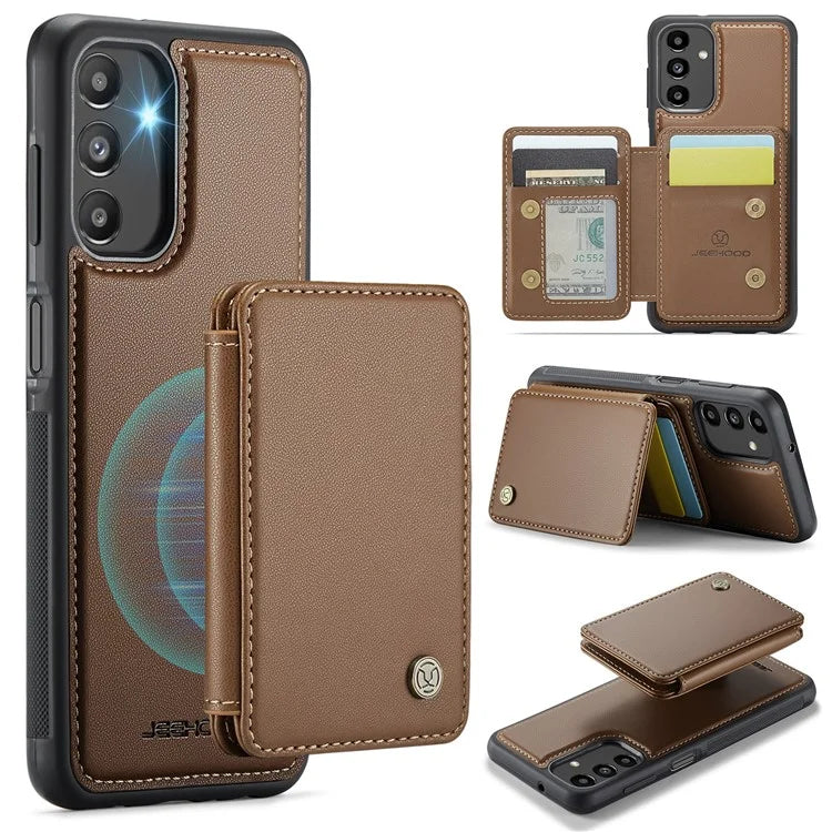 JEEHOOD J05 For Samsung Galaxy A13 5G Case Card Holder Kickstand Leather+TPU Phone Cover