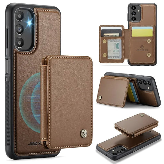 JEEHOOD J05 For Samsung Galaxy A13 5G Case Card Holder Kickstand Leather+TPU Phone Cover