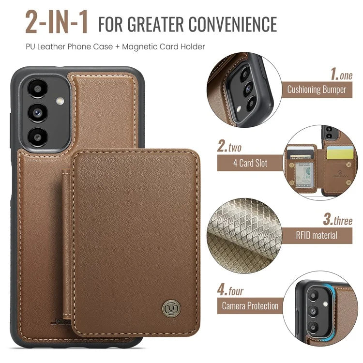 JEEHOOD J05 For Samsung Galaxy A13 5G Case Card Holder Kickstand Leather+TPU Phone Cover