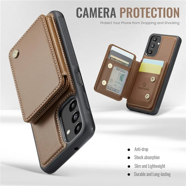 JEEHOOD J05 For Samsung Galaxy A13 5G Case Card Holder Kickstand Leather+TPU Phone Cover