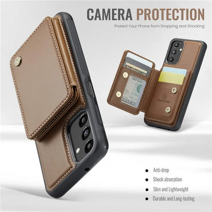 JEEHOOD J05 For Samsung Galaxy A13 5G Case Card Holder Kickstand Leather+TPU Phone Cover