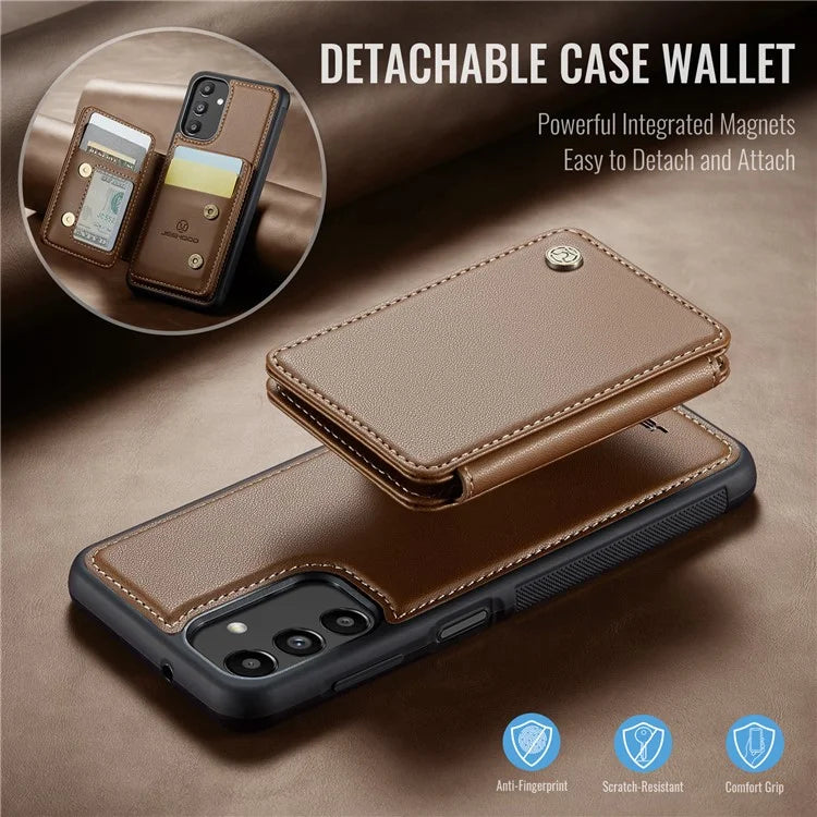 JEEHOOD J05 For Samsung Galaxy A13 5G Case Card Holder Kickstand Leather+TPU Phone Cover