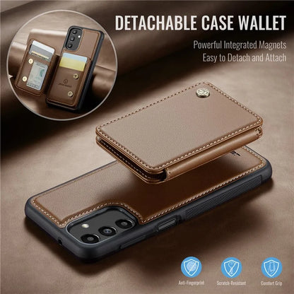 JEEHOOD J05 For Samsung Galaxy A13 5G Case Card Holder Kickstand Leather+TPU Phone Cover