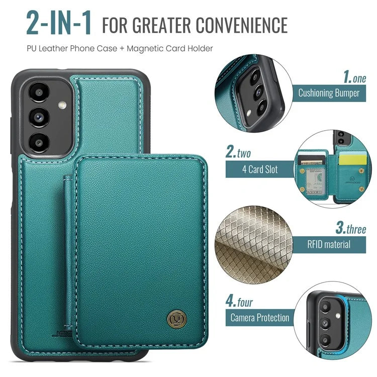JEEHOOD J05 For Samsung Galaxy A13 5G Case Card Holder Kickstand Leather+TPU Phone Cover