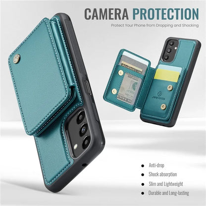 JEEHOOD J05 For Samsung Galaxy A13 5G Case Card Holder Kickstand Leather+TPU Phone Cover